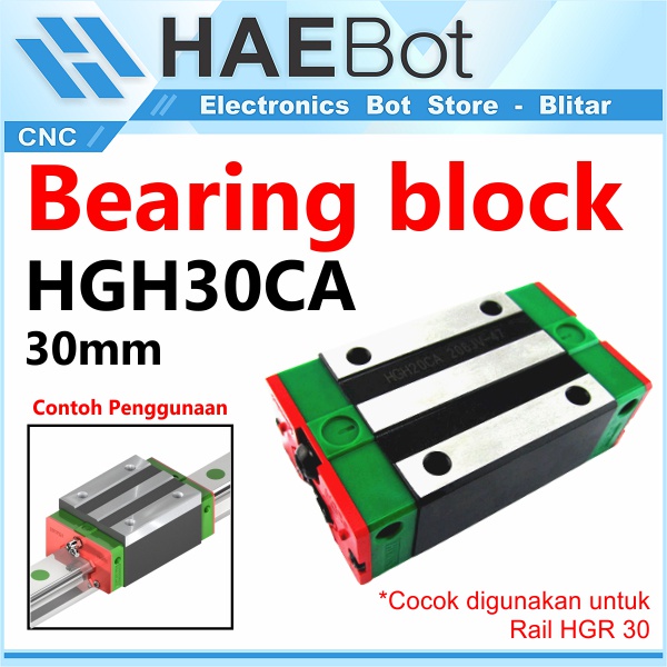 [HAEBOT] HGH30 HGH30CA Bearing Block Linear Rail Guide 30mm HGR30 CNC Motion Otomasi Transmisi CNC Router Laser Co2