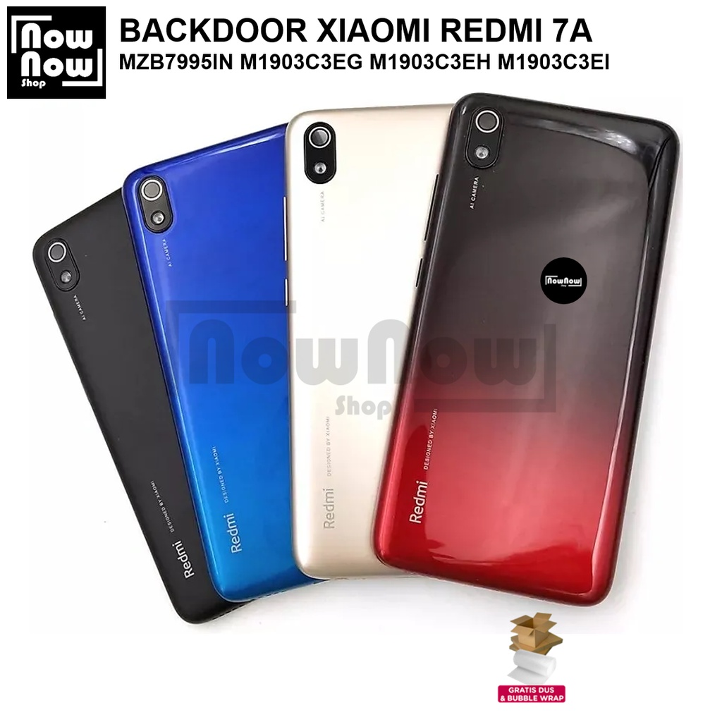 Backdoor Tutup Belakang Baterai Xiaomi Redmi 7A MZB7995IN M1903C3EG M1903C3EH M1903C3EI Backcover Back Casing Housing Cover Belakang Back Case Panel Replacement