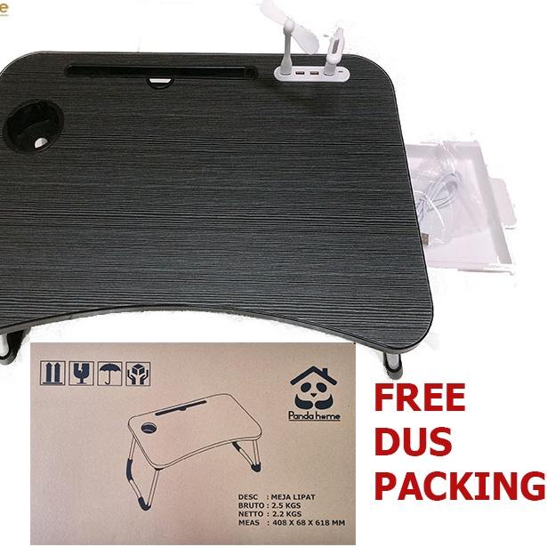 ✼ Panda Home Meja Lipat Belajar Laci Meja Laptop USB Meja Belajar Anak USB + Laci ➽