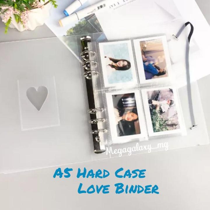 

Paling Laku Binder A5 Love Heart Hard Case Photocard / Album Photo PC Paper Sleeve 6 Ring