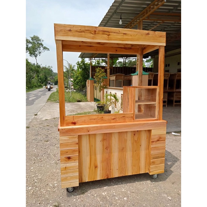 Gerobak Es Coklat Viral Gerobak Booth Gerobak Es Buah Bahan Kayu Mahoni