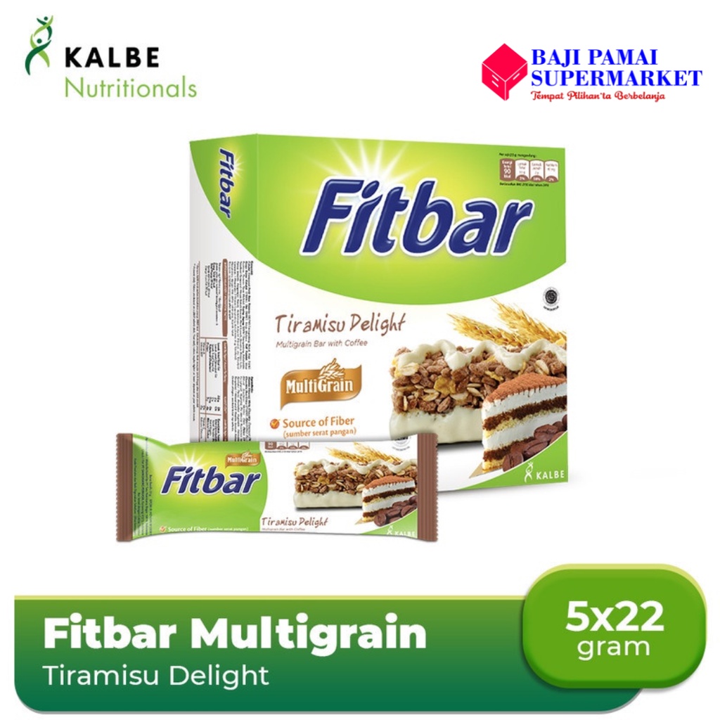 

FITBAR TIRAMISU DELIGHT MULTIGRAIN BOX ISI 5 @22 GR / BAJI PAMAI