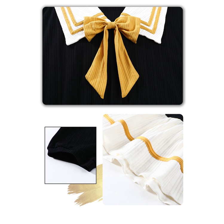 MR-06 dress piyama baju tidur sailor uniform wanita lengan pendek renda lolita putih import jepang