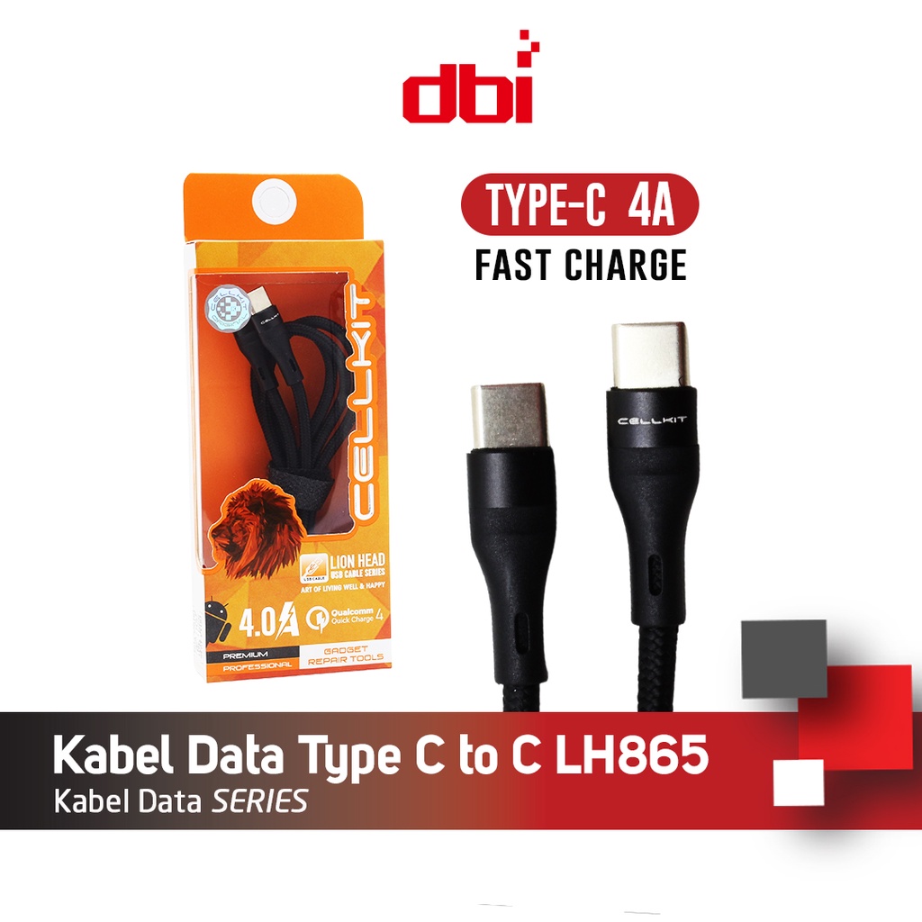 Kabel Data Type C to Type C 100cm FAST CHARGING 4A CELLKIT LH865