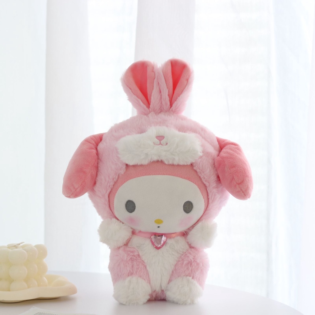 MAINAN BONEKA CINNAMOROLL MELODY KUROMI KOSTUM KELINCI RABBIT BUNNY PLUSH