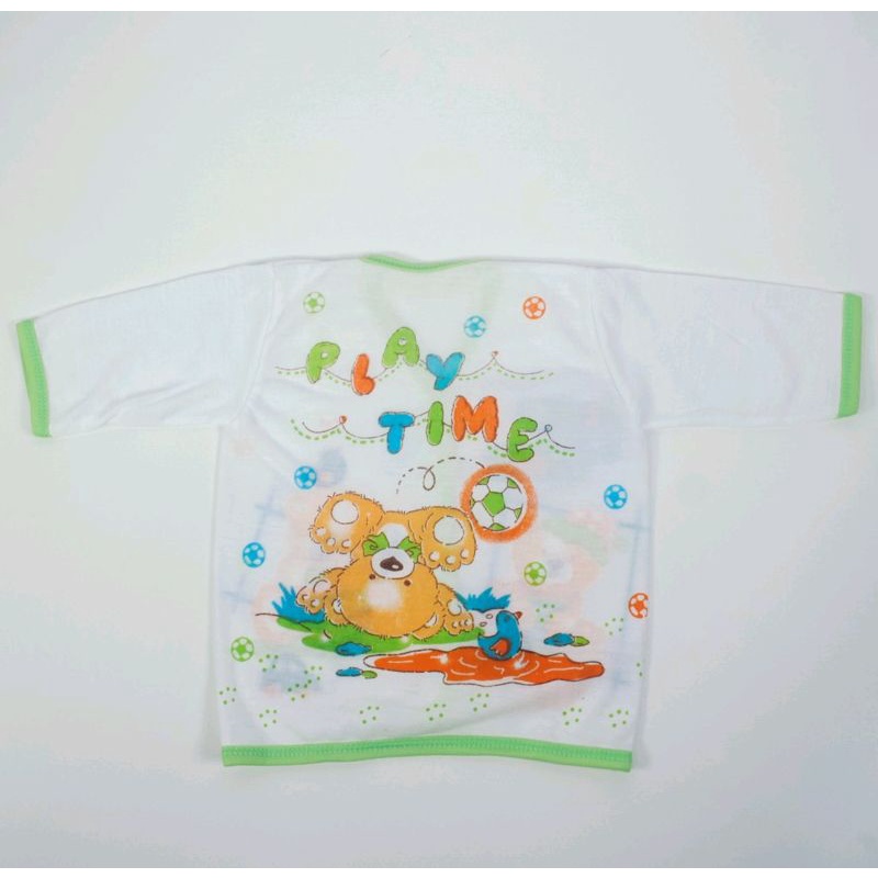 Baju Bayi Lengan Panjang KATUN / Baju Panjang Bayi Motif Print - Sablon 1 PCS