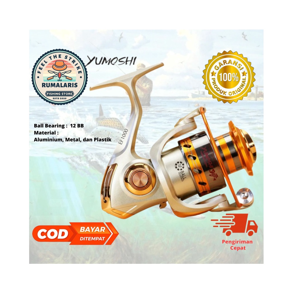 Reel Pancing Yumoshi Gulungan Pancing EF1000 EF3000 EF5000 EF6000 EF9000 Fishing Spinning  12 Ball B