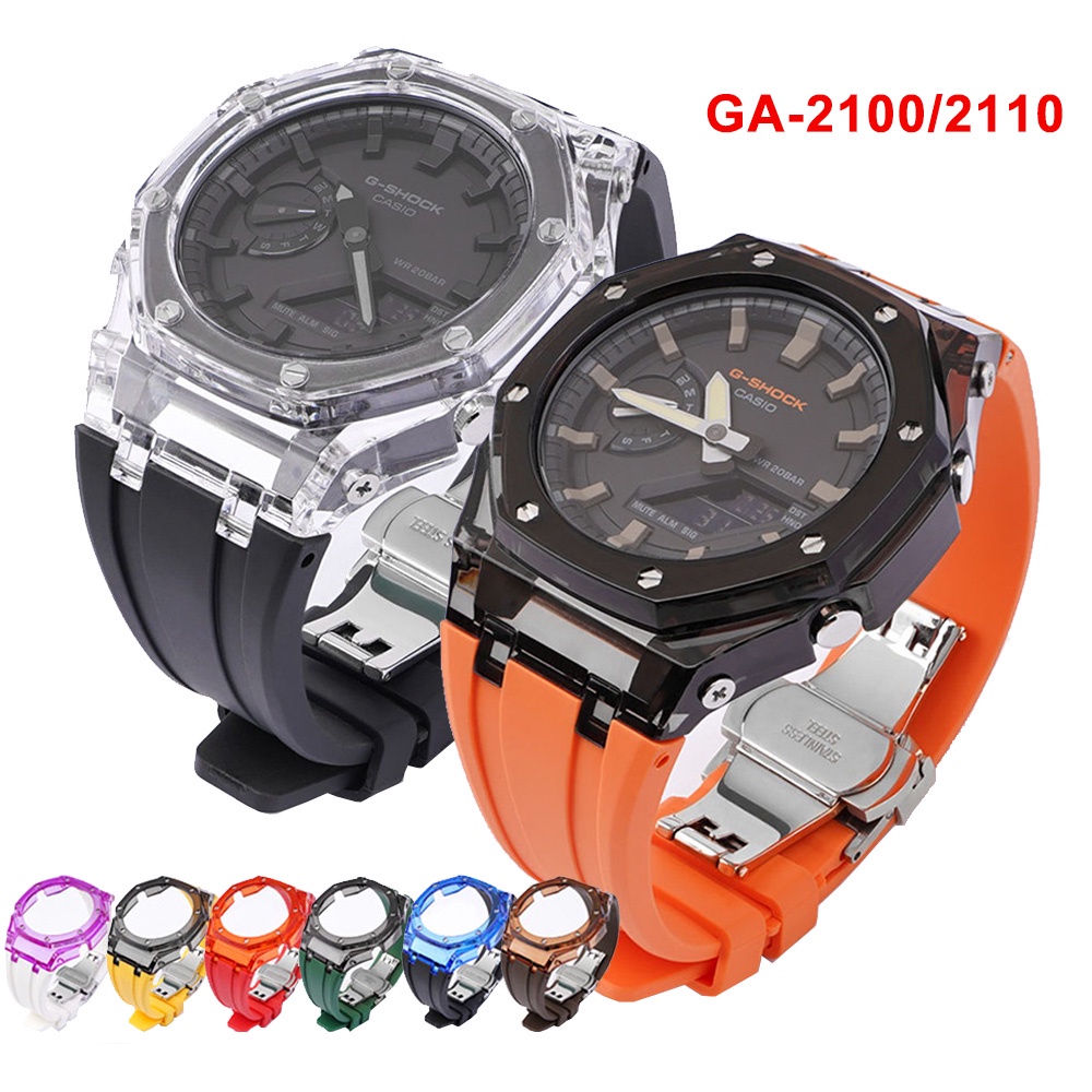 CASIO G-SHOCK AP CUSTOM GA-2100 STEEL BEZEL RUBBER STRAP