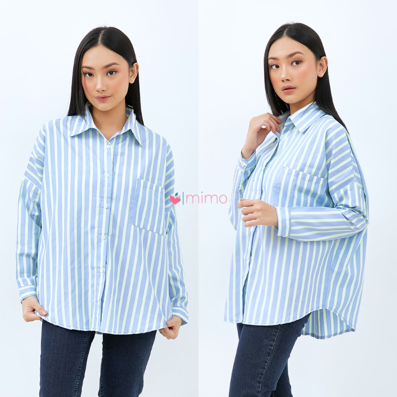 Popelin Stripe Kemeja