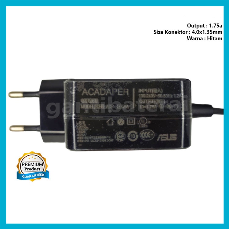 Adaptor Charger Asus x201 x201e x201ep 1.75a Original