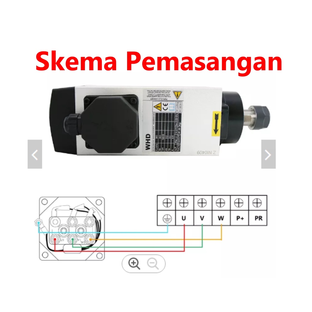 [HAEBOT] Spindle AC Motor 1.5KW 220V Air Cooled ER20 18000rpm CNC Router 1500W Mini DIY Torsi Tinggi Kuat High Speed Power