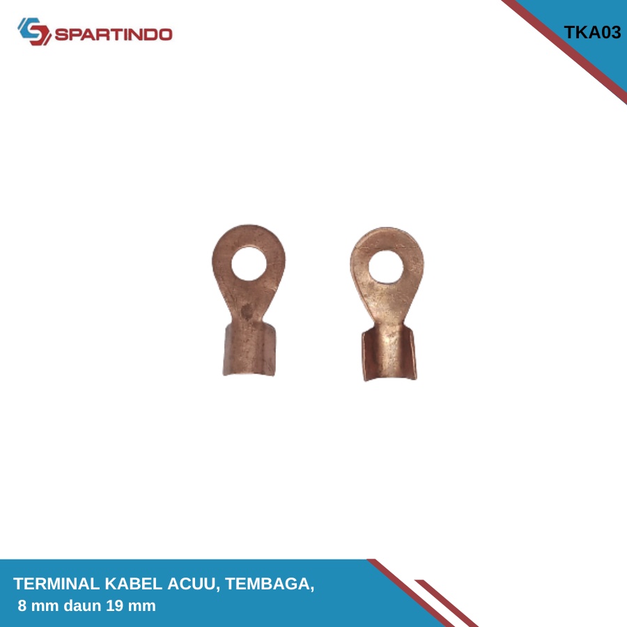 Terminal Skun Kabel Aki 8 mm (1 Pack) [10 pcs] Sekun Mata Ayam Tembaga skun massa masa ring bulat sk