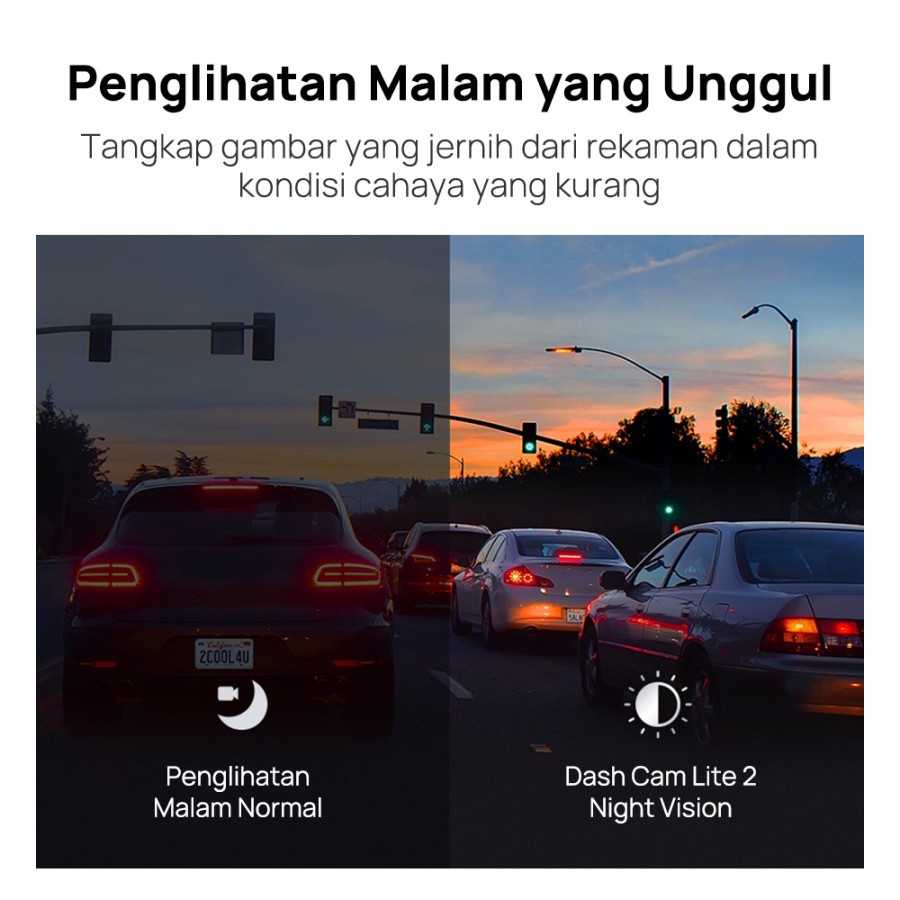 70mai Dash Cam Lite 2 Extra GPS 130° FOV 1080P Superior Night Vision - GPS Compatibility - Garansi Resmi 1 Tahun