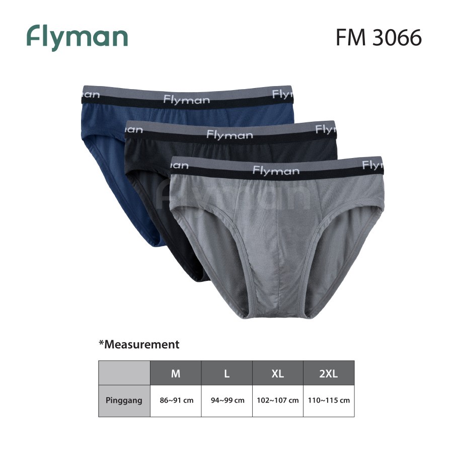 Celana Dalam Pria Modal Fabric isi 3 PCS Flyman FM 3066good  god