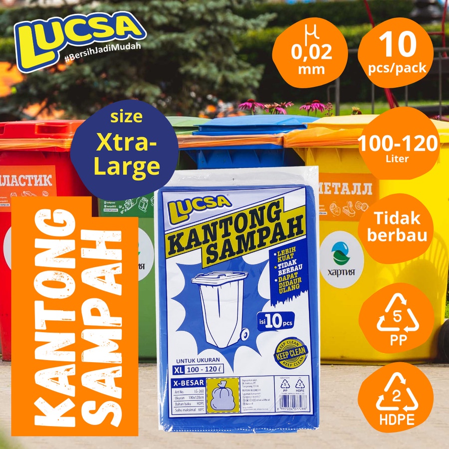 Ktmstore Kantong Sampah XL 100-120L Plastik Sampah Bin Garbage Bag Lucsa 260