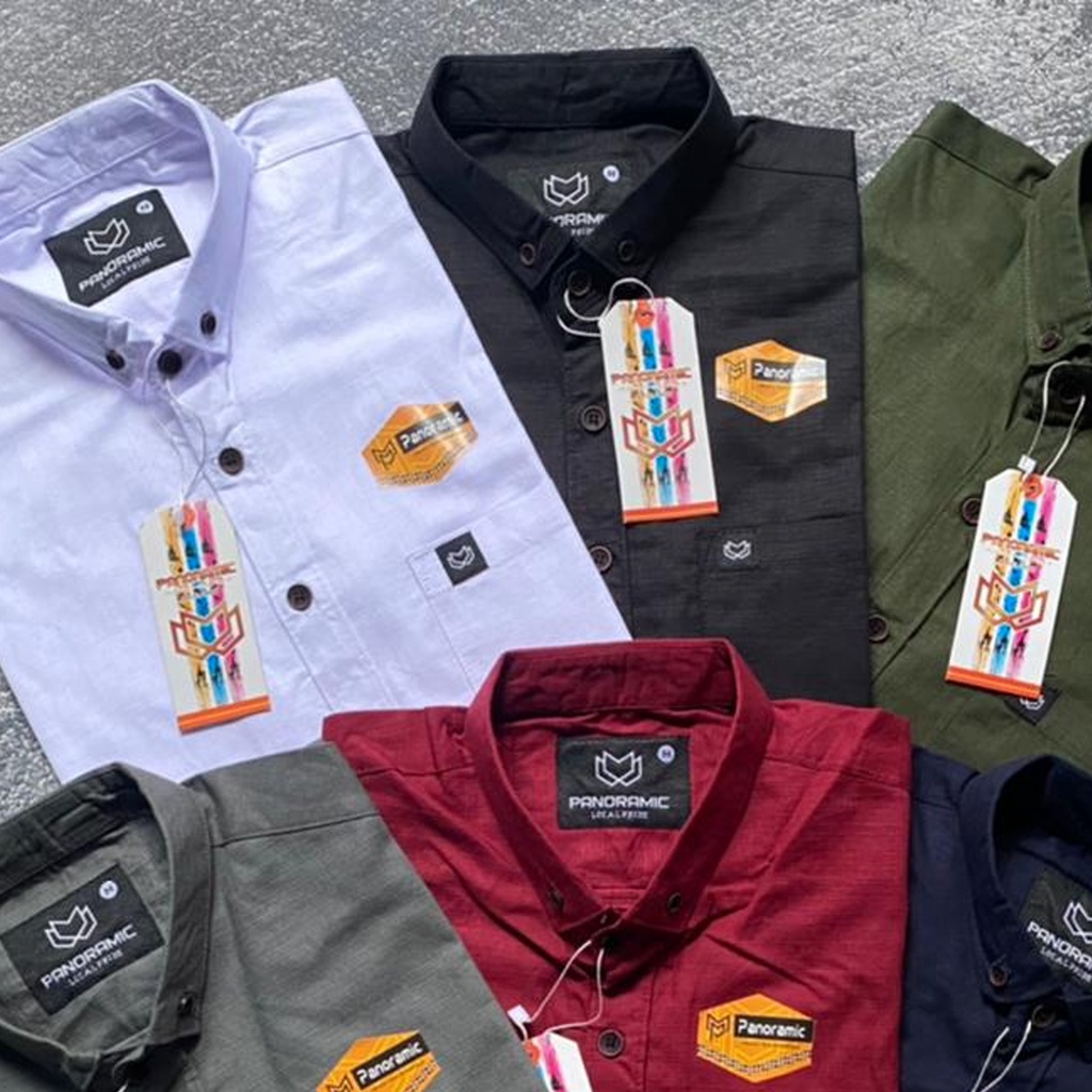 KEMEJA PENDEK PANORAMIC PREMIUM PRIA TERBARU BERKUALITAS ORIGINAL