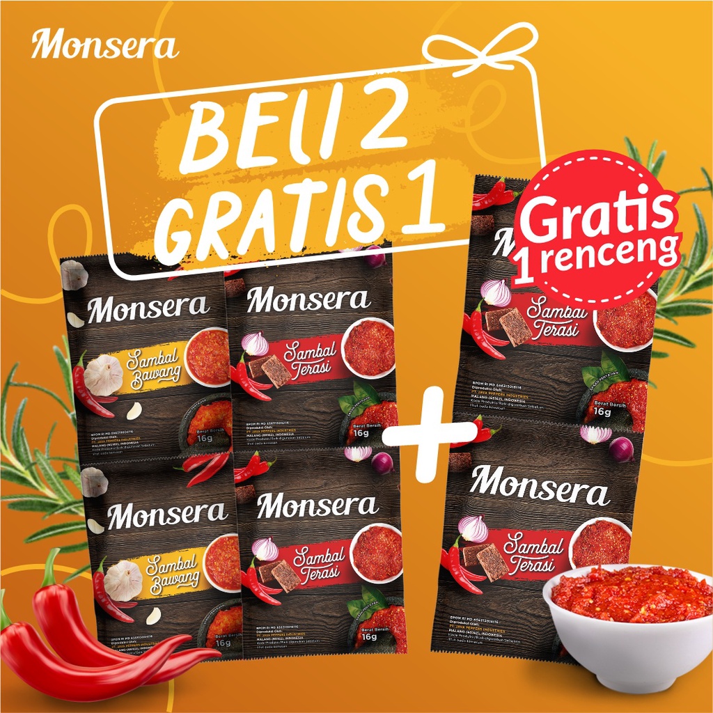 

Beli 2 Gratis 1 sambal sambel sachet Monsera