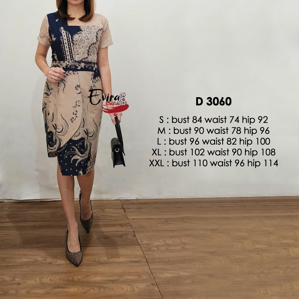 Dress Batik Wanita Modern D 3060 / Fashion Batik / Outfit Batik / Batik Family Set / Batik Kantor / 