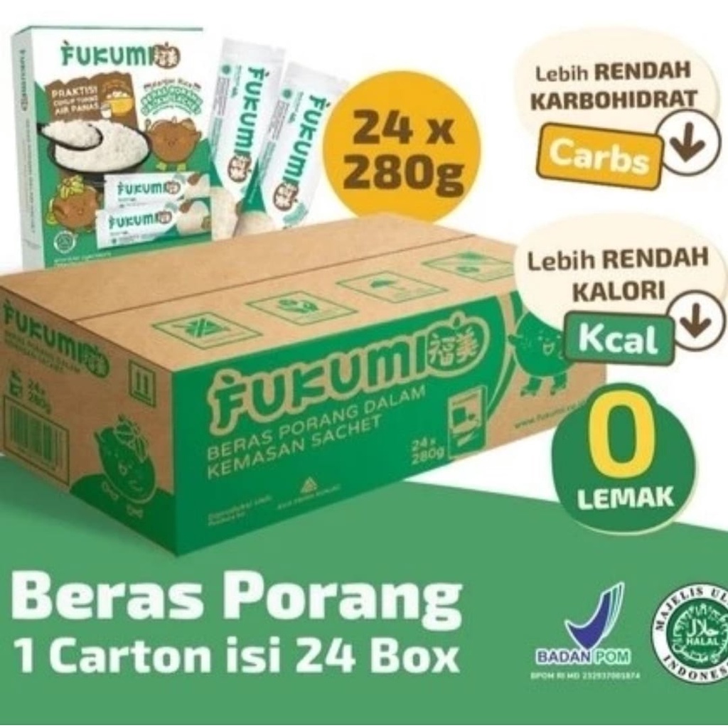 

UKUMI BERAS PORANG 1 CARTON ISI 24 BOX SACHET - Fukumi Shirataki Beras Konjac Rice Diet