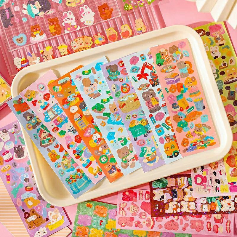 

GAEKOPEDIA || STIKER DIARY GLOSSY STIKER LUCU CUTTING 9x20 CM STIKER MOTIF KARTUN BEAR GAYA KOREA UNTUK DEKORASI