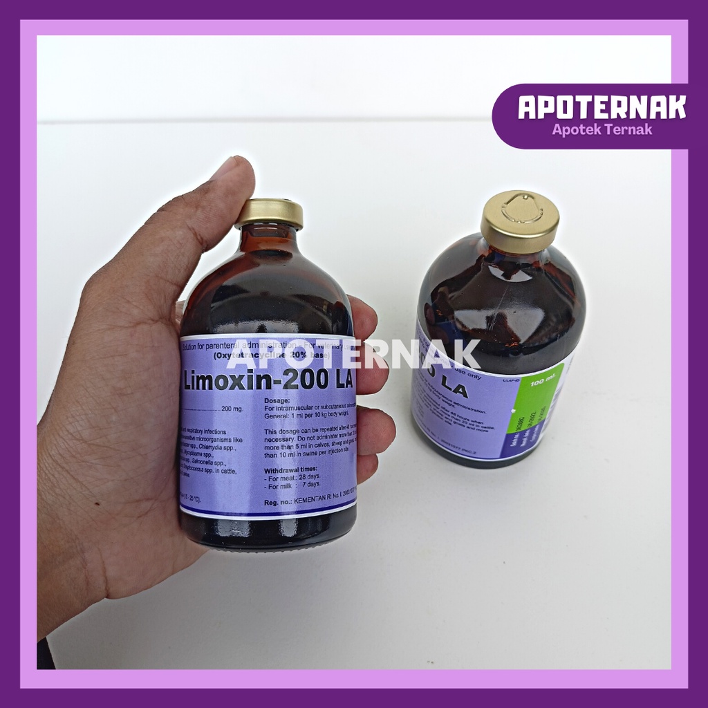 LIMOXIN 200 LA | Antibiotik Spektrum Luas Atasi Infeksi Hewan | Oxytetracyclin Long Acting | Sapi Kambing Kuda Ayam dll