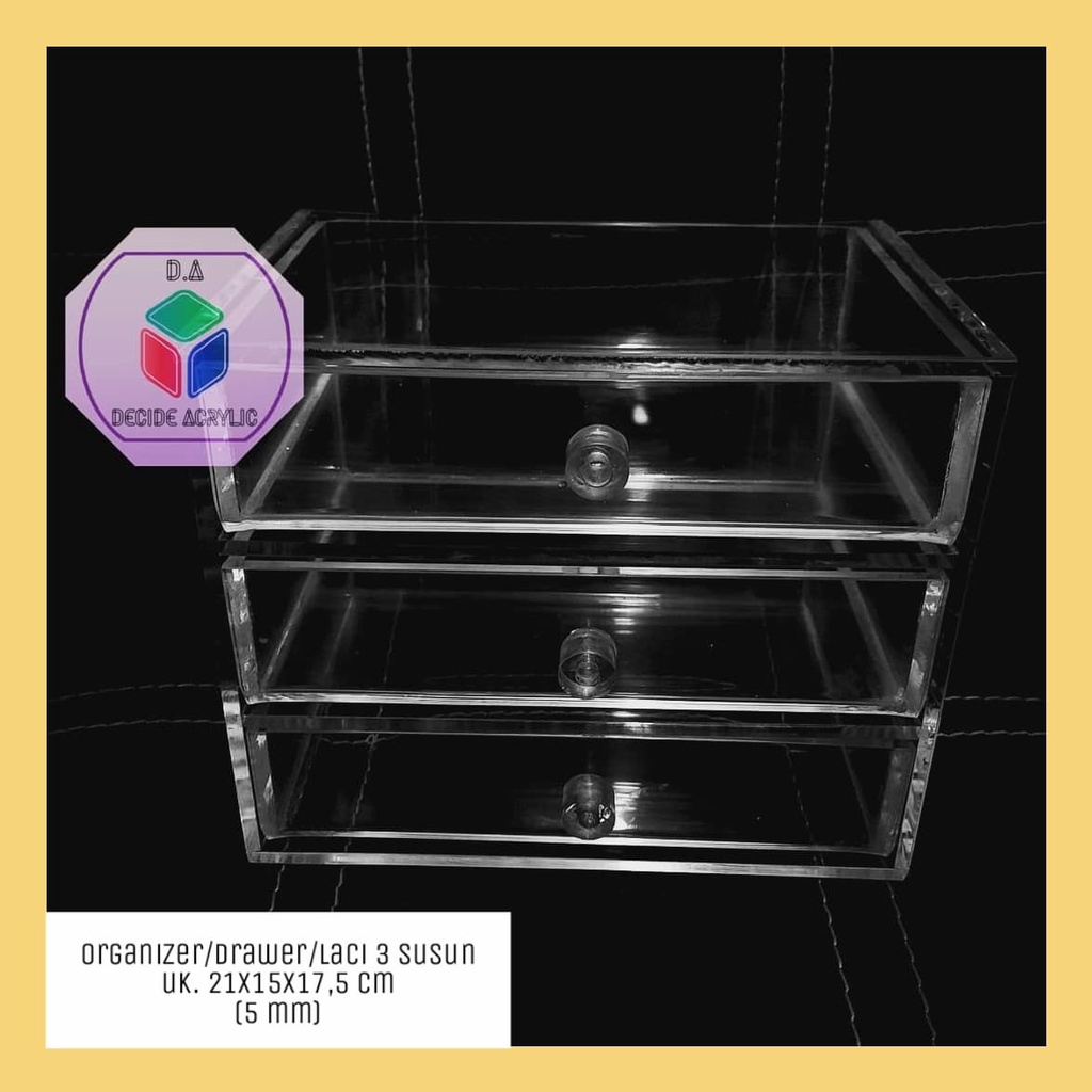 

Decide Acrylic Akrilik Organizer Drawer Rak Laci 3 Susun Custom ATK Aksesoris Kosmetik Make Up Minimalis Serbaguna