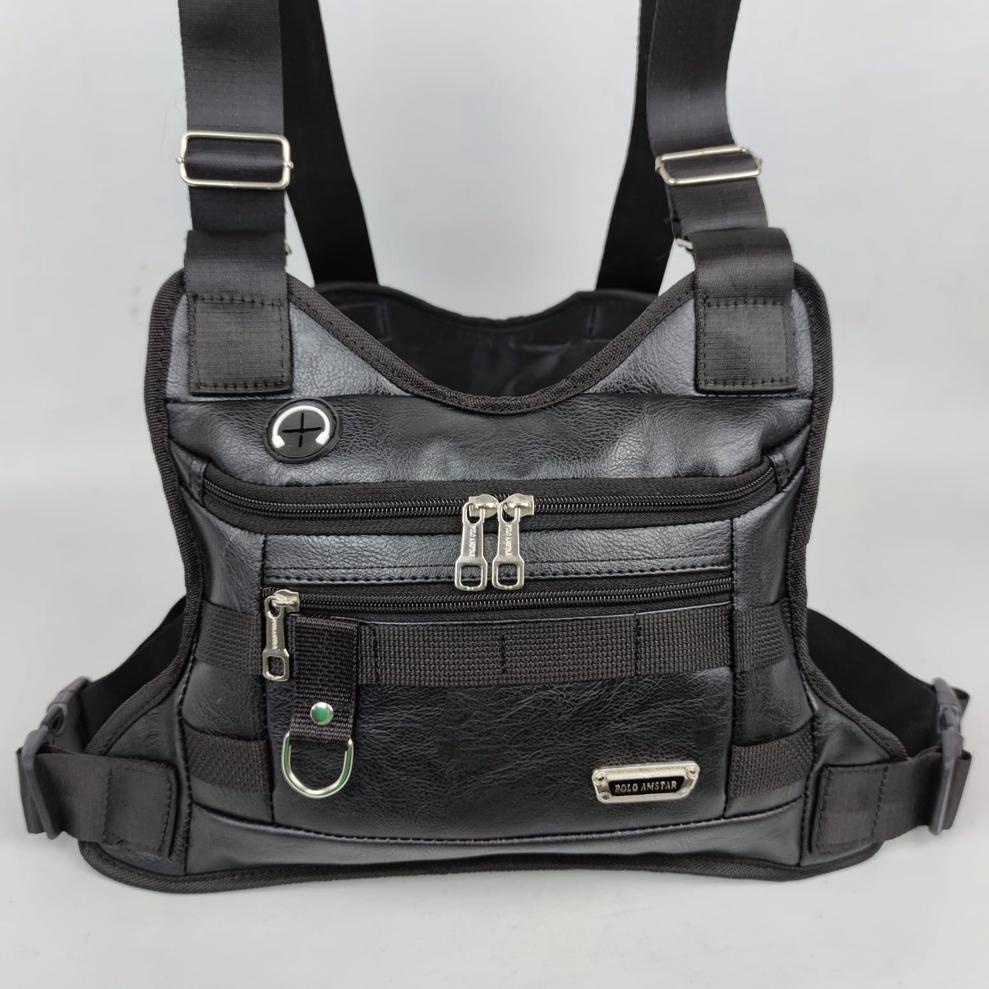 SALE TERBATAS TAS SALEMPANG Chest Bag Kulit PU Leather Water Resistant Tas Dada Tactical Chest Rig O