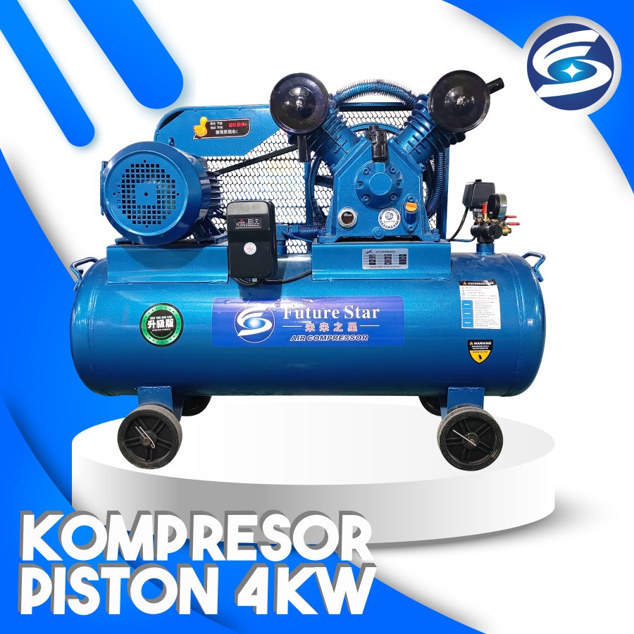 2 PISTON AIR COMPRESSOR KOMPRESOR ANGIN 5 HP KOMPRESOR LISTRIK V-0.67/8