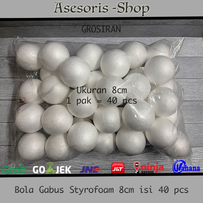 

Terlaris Cutting Bola Gabus 8Cm / Bola Gabus Styrofoam Diameter 8Cm Isi 40 Pcs