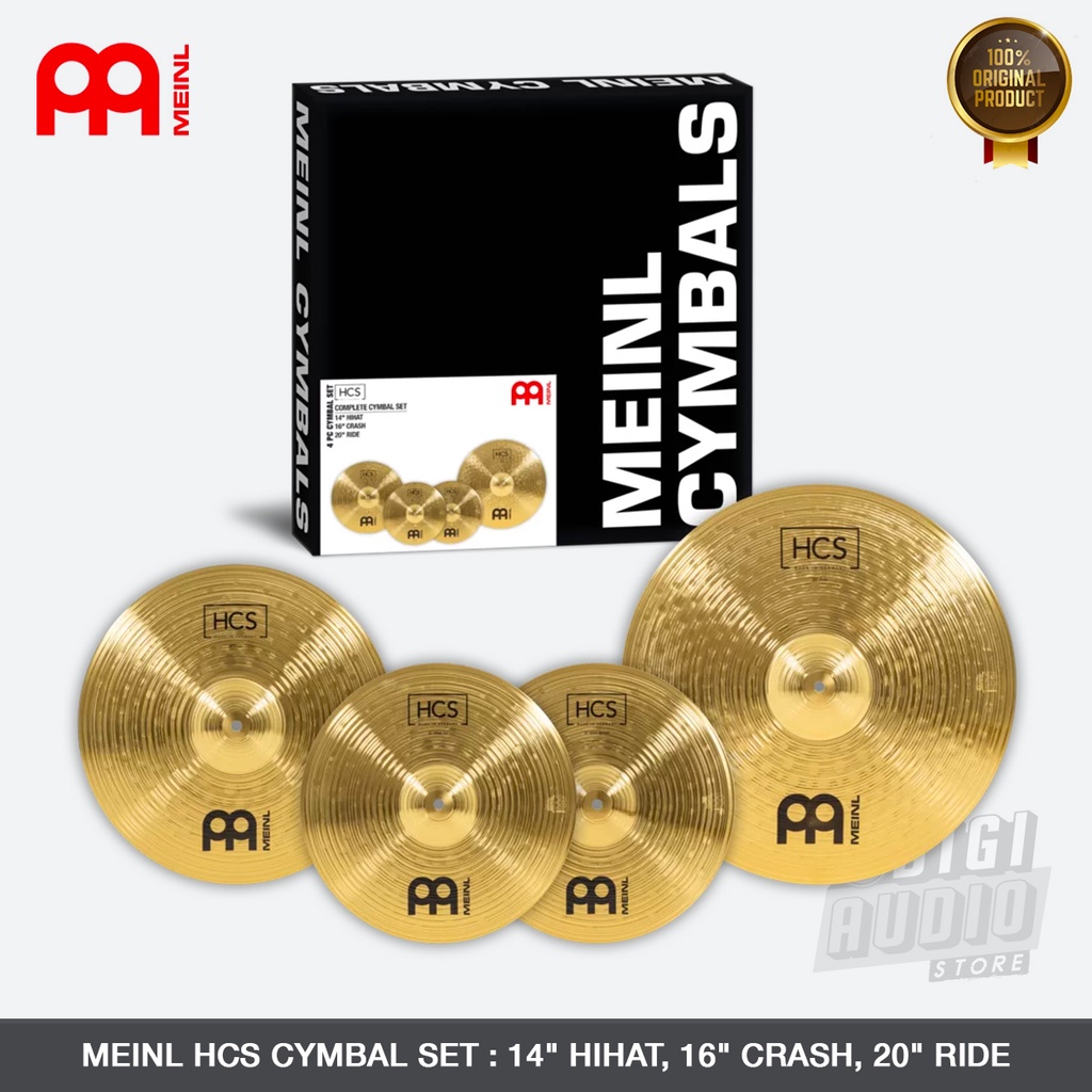 Paket Cymbal Drum Meinl HCS141620 - 14 inch Hihat - 16 Crash & 20 Ride - Cymbals Set