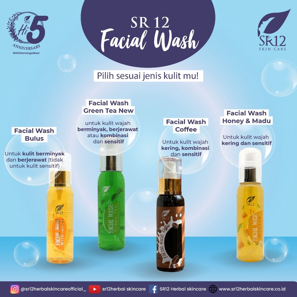 SR12 FACIAL WASH BULUS TERAMPUH..!!! SABUN PENCERAH WAJAH AMAN BERSTANDART BPOM