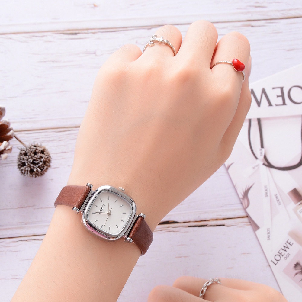 Jam tangan wanita Gaiety Classic tali kulit coklat asli termurah bagus trend 2023