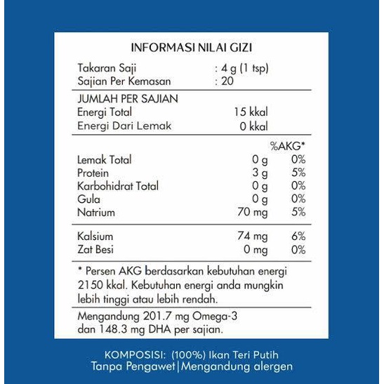 Crystal of the Sea White Anchovy Powder / Bubuk Teri 20 gr (BPOM Certified)