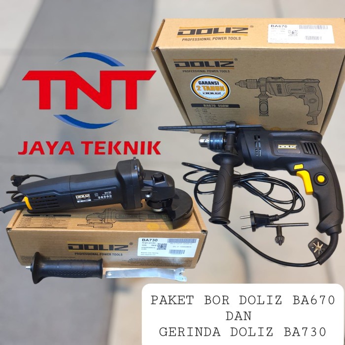 Paket Gerinda Tangan Doliz Ba730 + Bor Tangan Doliz Ba 670