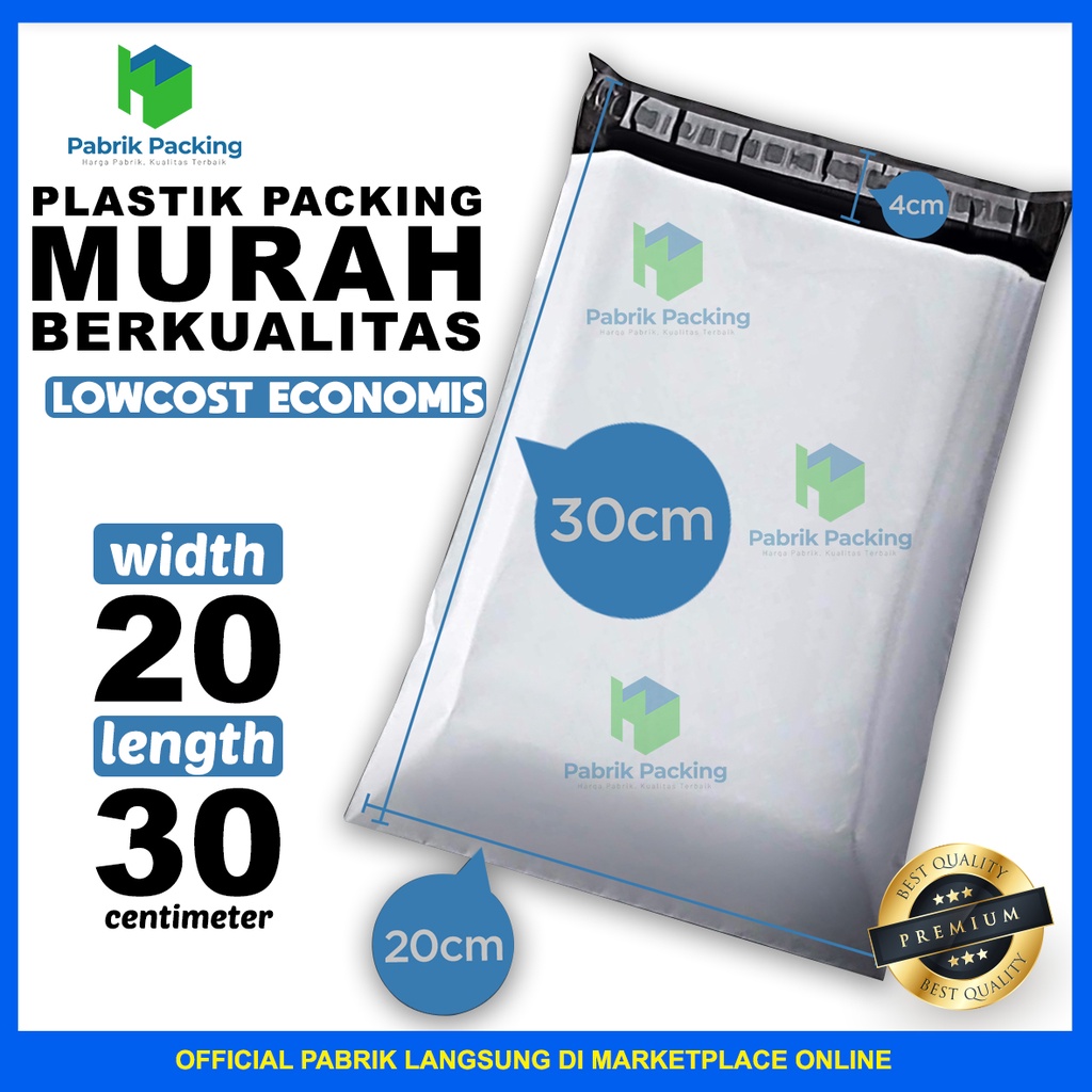 

Polymailer Low Cost Amplop Packaging Olshop Ekonomis Putih 20x30cm