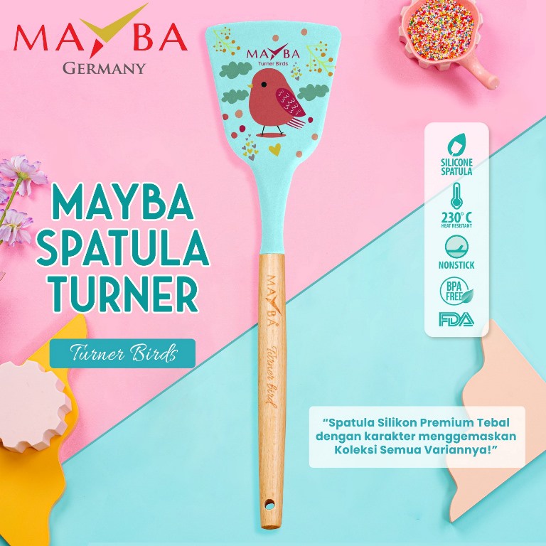 MAYBA SPATULA SILICONE TURNER - SENDOK MASAK SILIKON MOTIF PREMIUM ATTRACTIVE