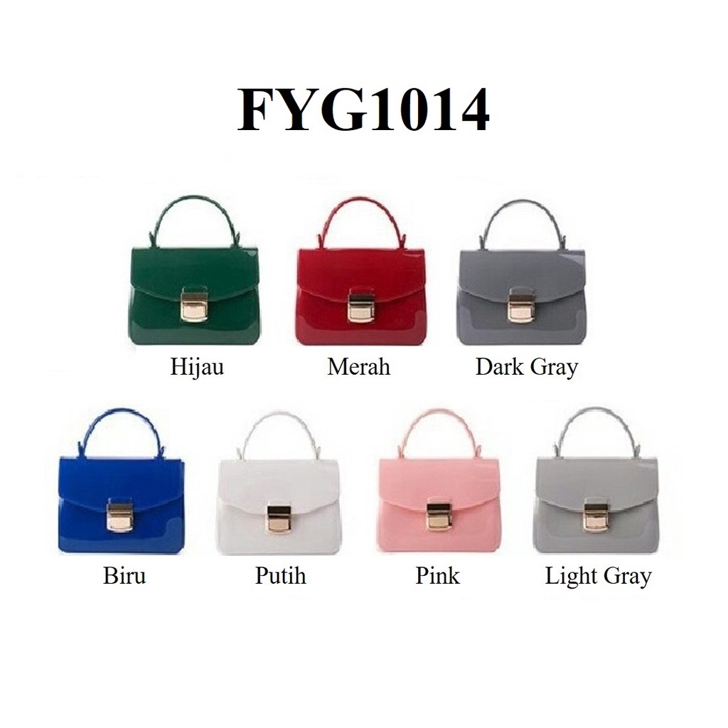 FYGALERY FYG1014 Tas Slingbag Wanita Jelly Polos Woman Handbag Glossy Fashion Murah