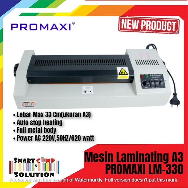 Mesin Laminating A3 Promaxi LM330WK / LM-330WK Hot Cold Laminator