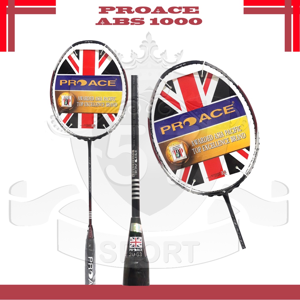 Raket Badminton Pro Ace ABS 1000 Original Bonus Komplit