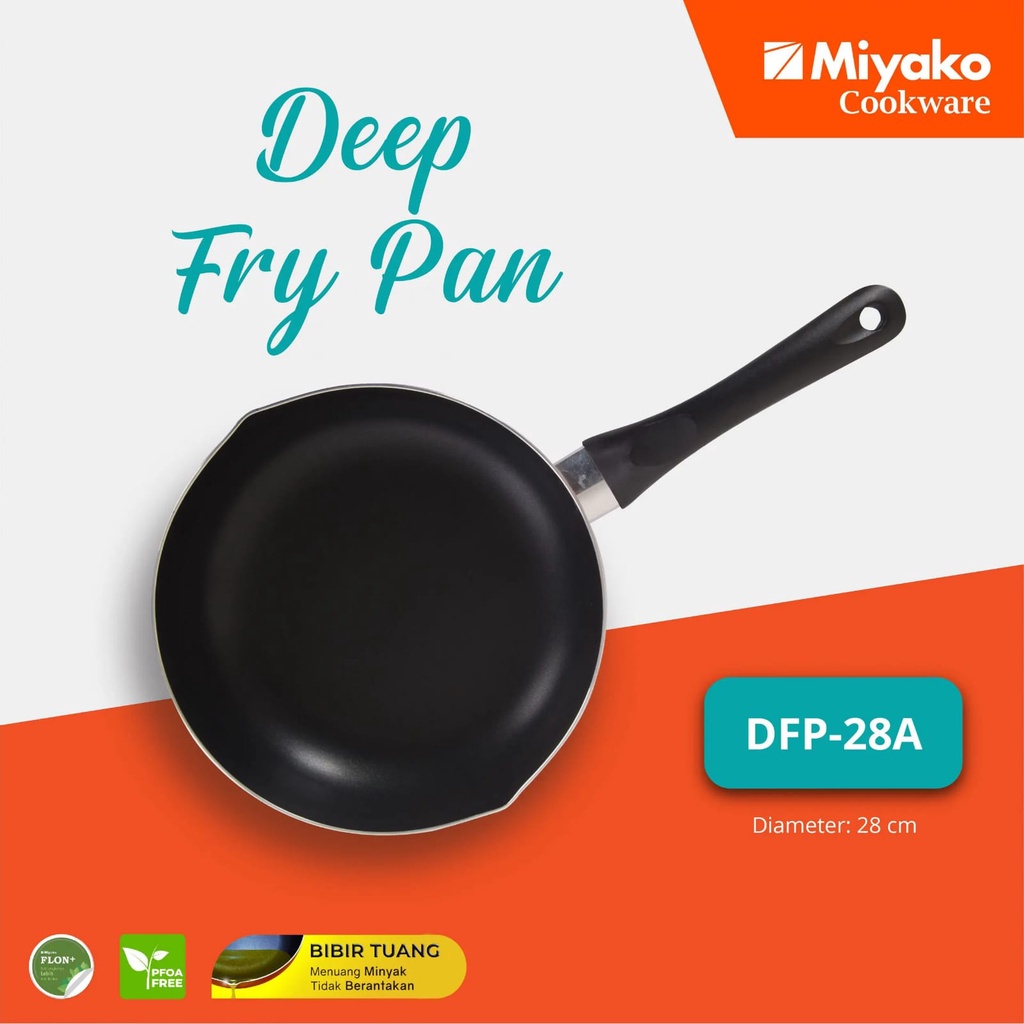 MIYAKO Panci  Deep Frypan DFP 28A / Wajan Penggorengan Anti Lengket 28 cm