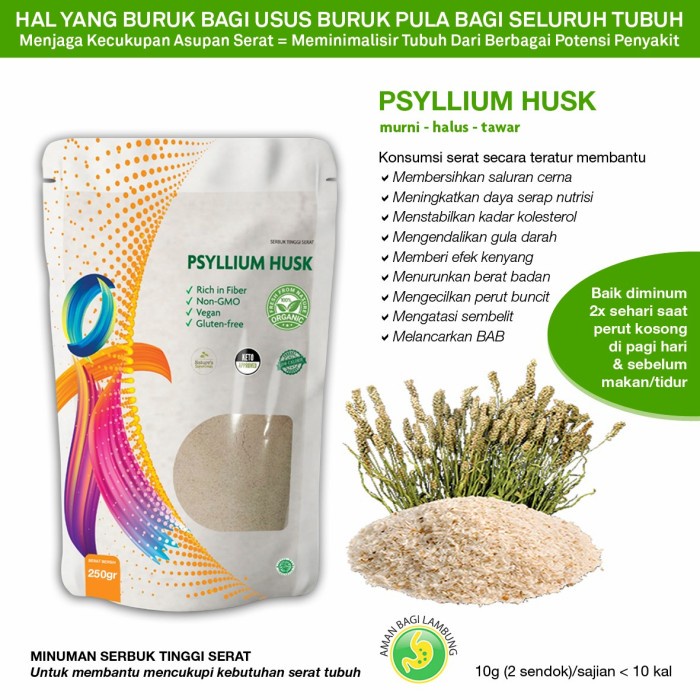 

Psyllium Husk Murni 250 Halus