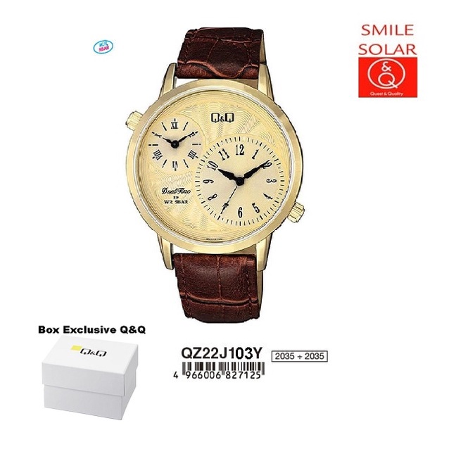 Jam Tangan Pria Stylist Casual Kulit Leather Analog Original Q&amp;Q QnQ QQ QZ22 QZ22J Series