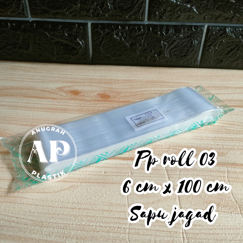 Plastik PP Roll uk 6 cm x 100 meter / PP roll pusaka per pack