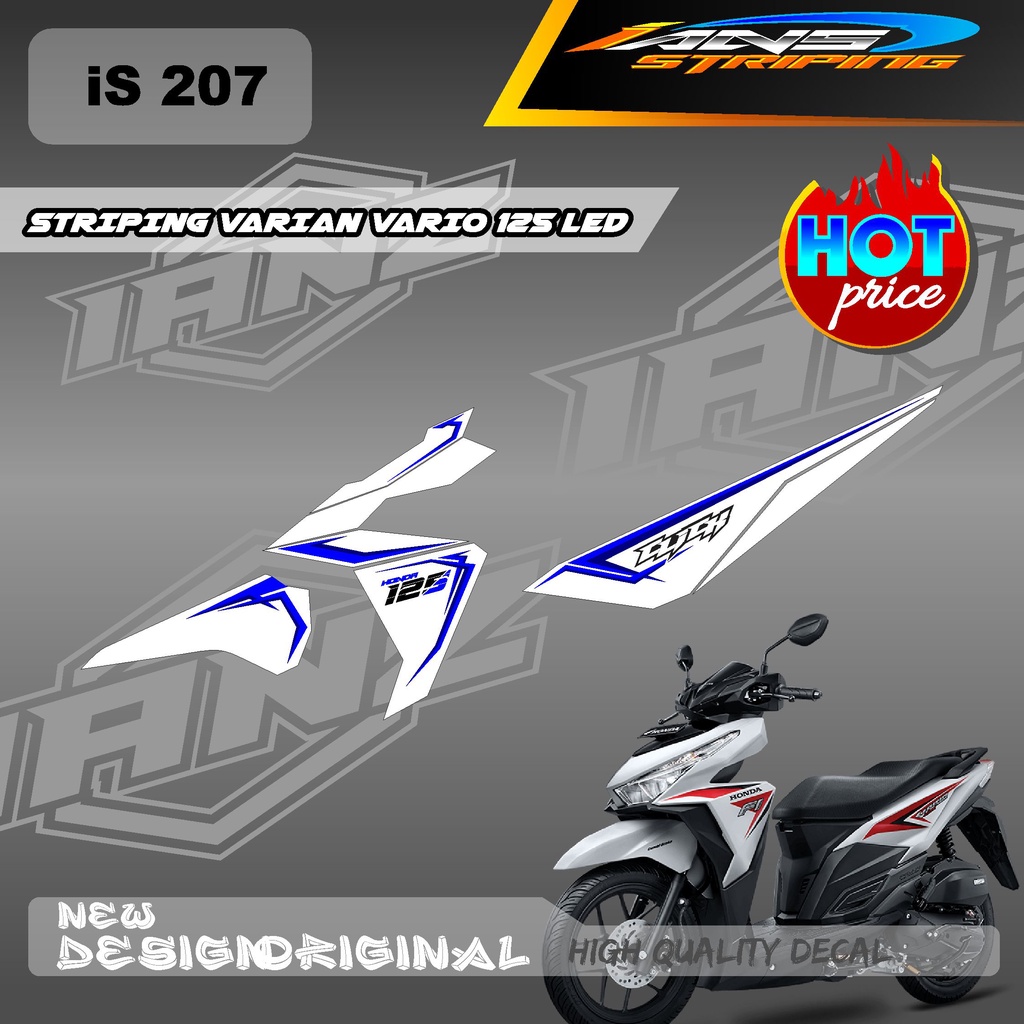 STRIPING SIMPEL HONDA VARIO 125 LED CUSTOM VARIAN WARNA / STIKER SEMI FUL BODY HONDA VARIO / STIKER KERETA HONDA VARIO 125LED  IS207