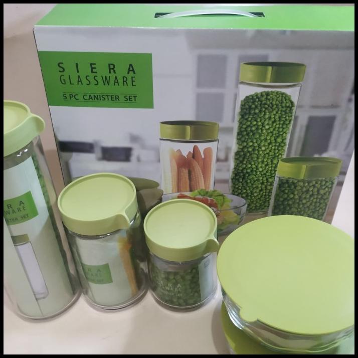 

Toples Kue Untuk Lebaran Siera Glassware Canister 5 Pcs /Set