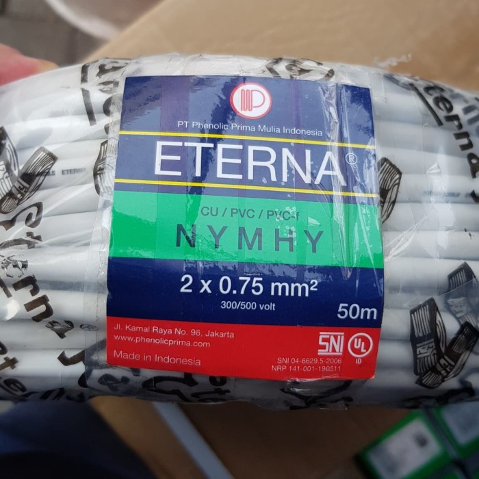 Terlaris Kabel Listrik Nymhy 2X0.75 2X0,75 Eterna Meteran / Eceran