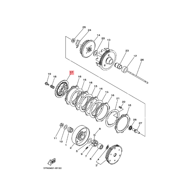 PLATE PRESSURE LAWAN KAKI 4 KOPLING VEGA R NEW JUPITER Z 110 BURHAN ORIGINAL YGP 5TP-E6351-00