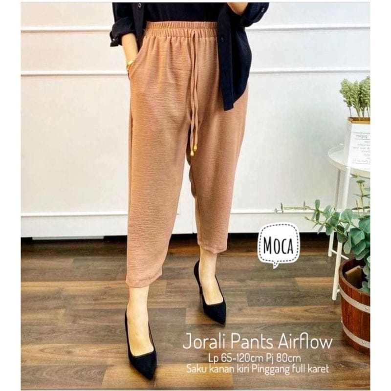 celana best seller luna crinkle kekinian baggy pants crinkle airflow/celana luna wanita polos BAGGY-