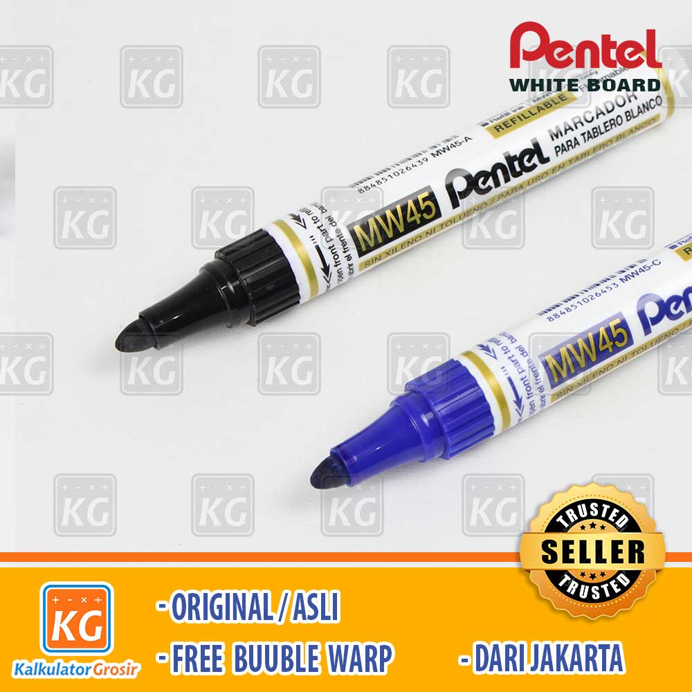 Spidol White Board / Whiteboard Marker Pentel MW45 Asli Jepang Refillable Spidol MW 45