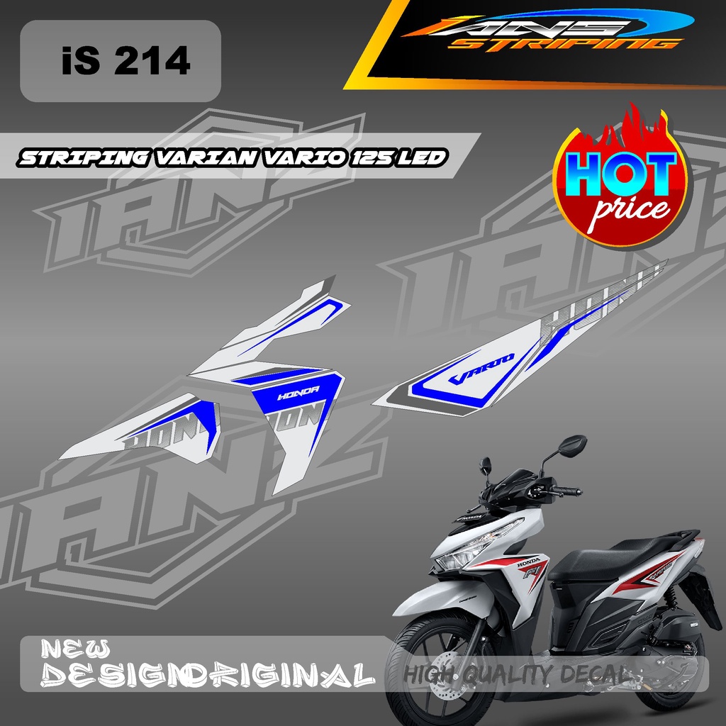 TERMURAH STIKER STRIPING DECAL VARIO 125 LED CUSTOM WARNA / STIKER SEMI FULL BODY VARIO 125 LED / DECAL KERETA HONDA VARIO 125 IS214